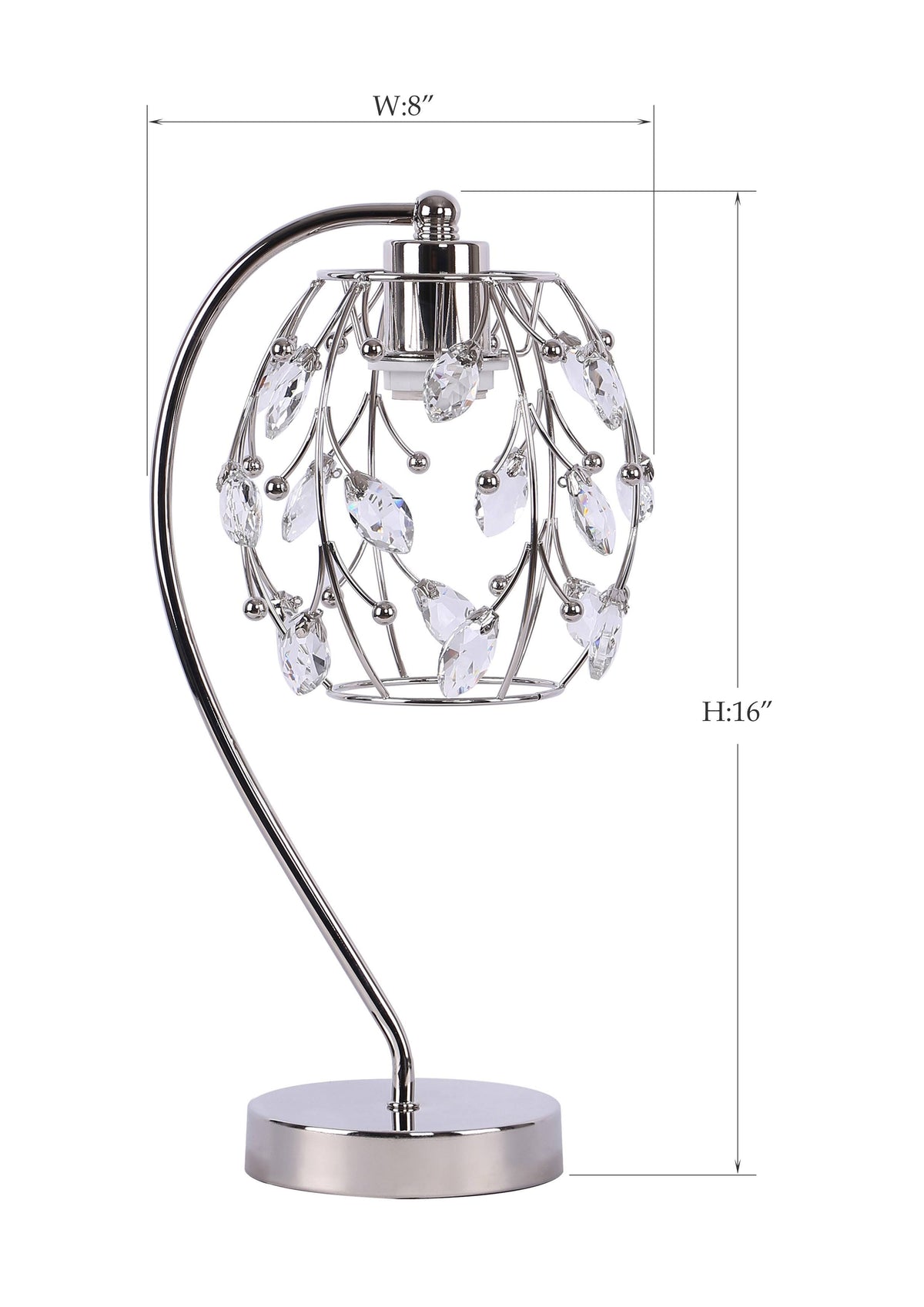 Polished Nickel Task Lamp with Crystalline Metal Shade (2-Pack) R16076