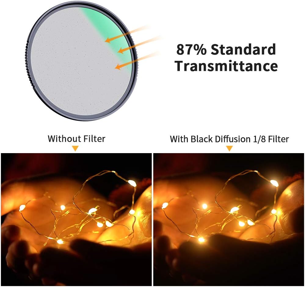 72mm Black Diffusion 1/8 Filter with 28 Multi-Layer Coatings P743