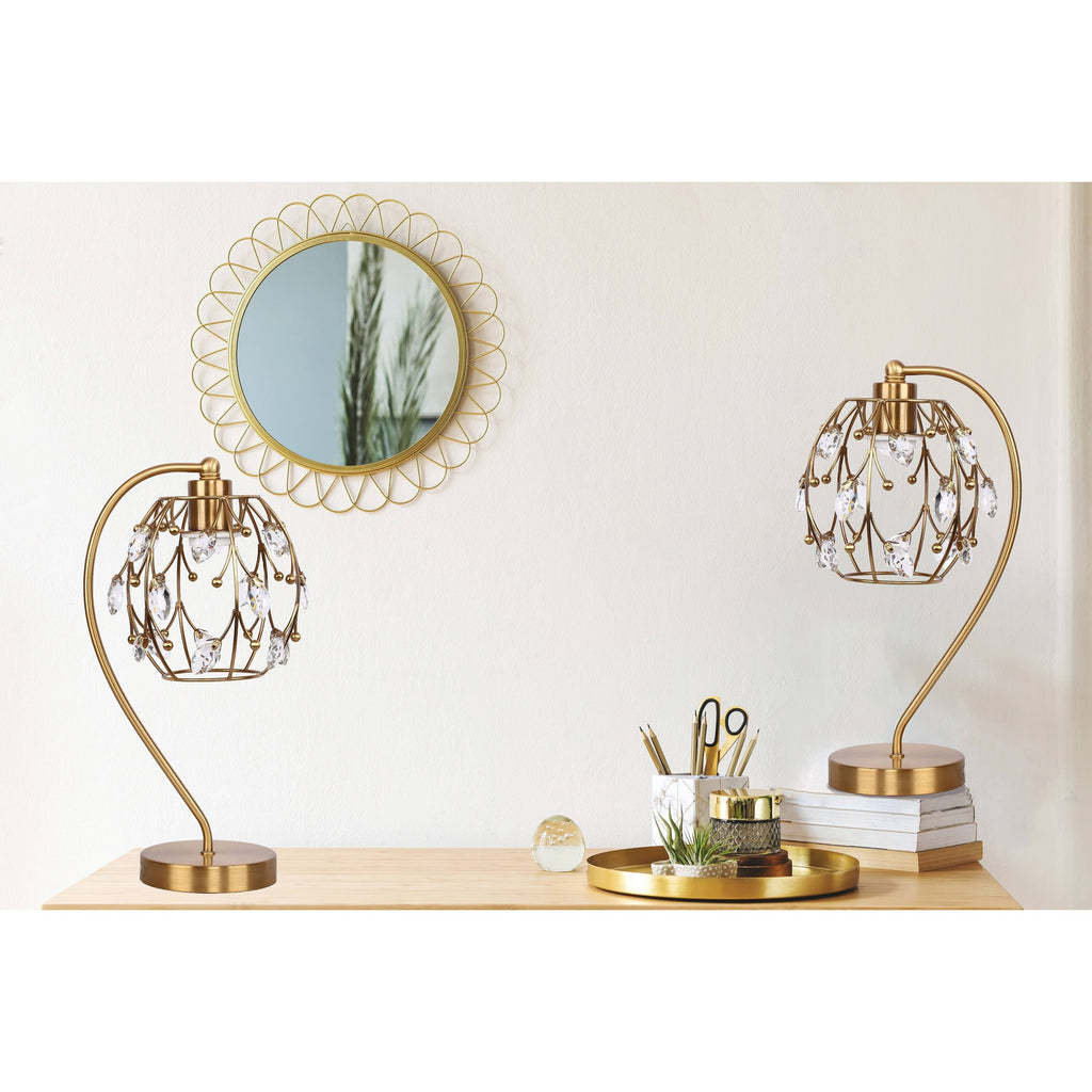 Polished Nickel Task Lamp with Crystalline Metal Shade (2-Pack) R16076