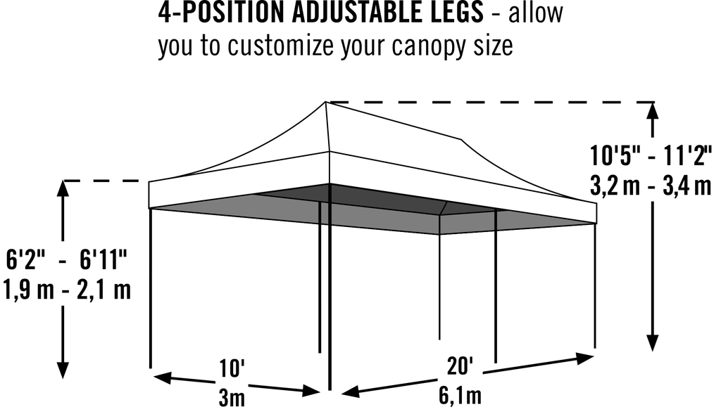 10 x 20 Pop-Up Canopy Straight Leg M6504