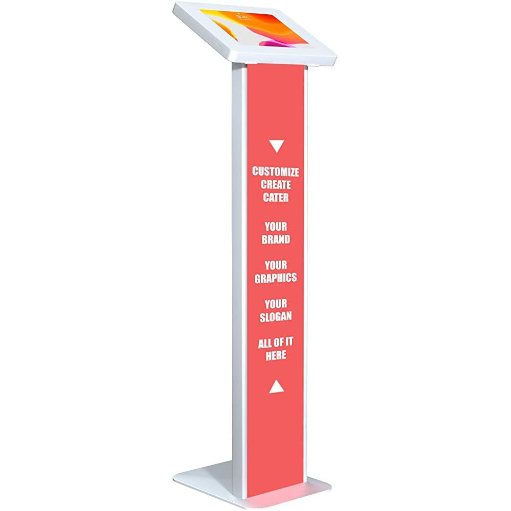Locking Floor Stand Kiosk with Graphic Card Slot White G80661