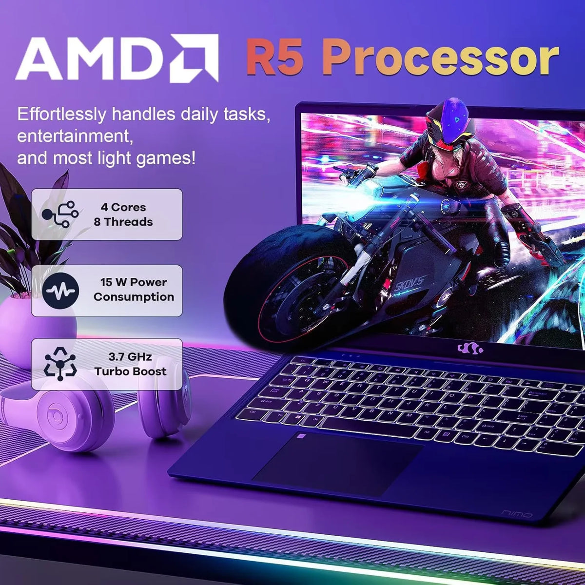 15.6" FHD Laptop 32GB RAM 1TB SSD AMD Ryzen 5 3500U Processor Blue E23393
