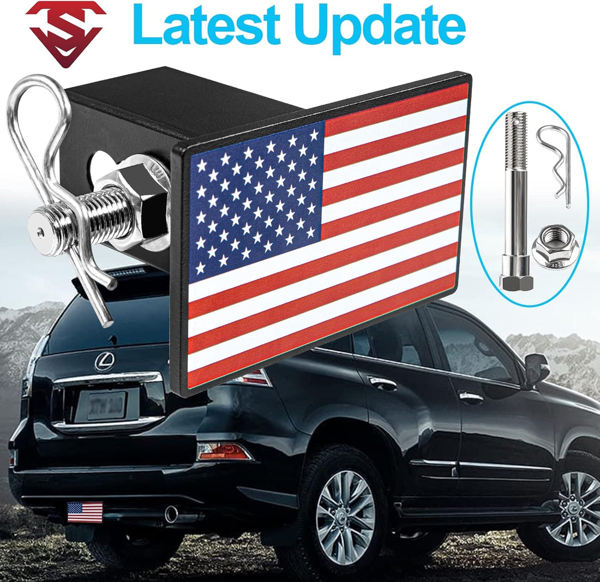American Metal Flag Trailer Hitch Cover G140268
