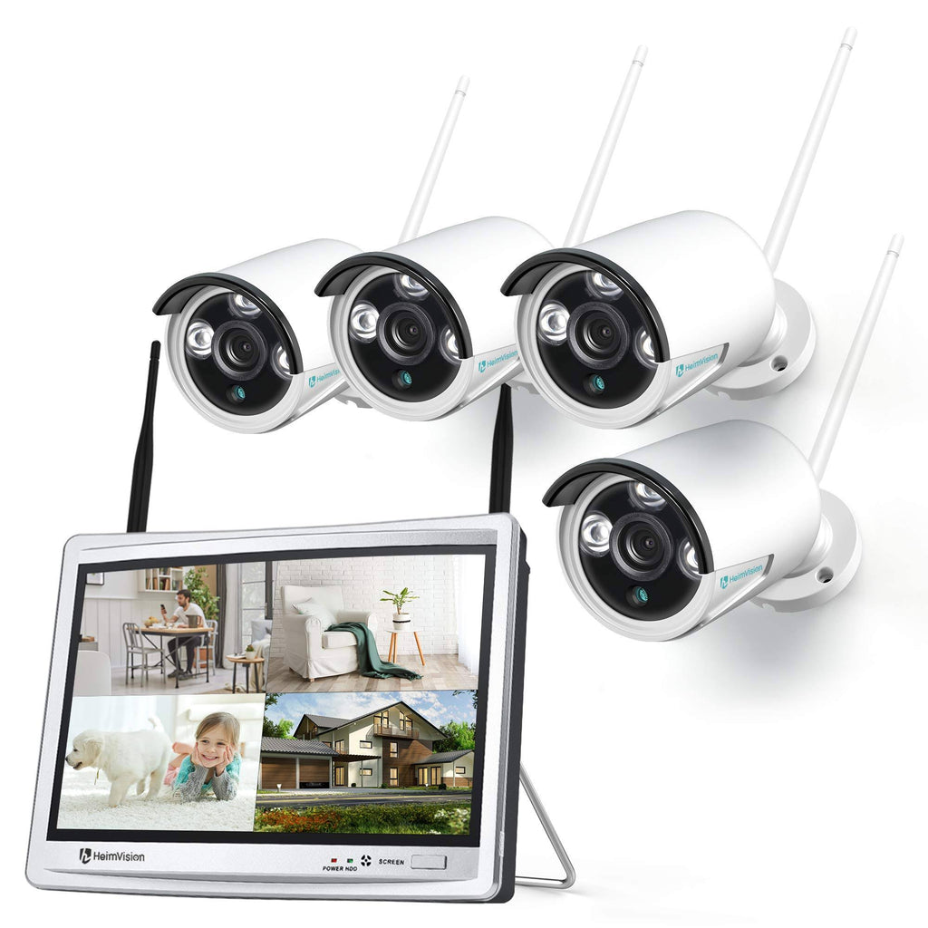 1080p Wireless Security Camera System with 12 inch LCD Monitor T41277