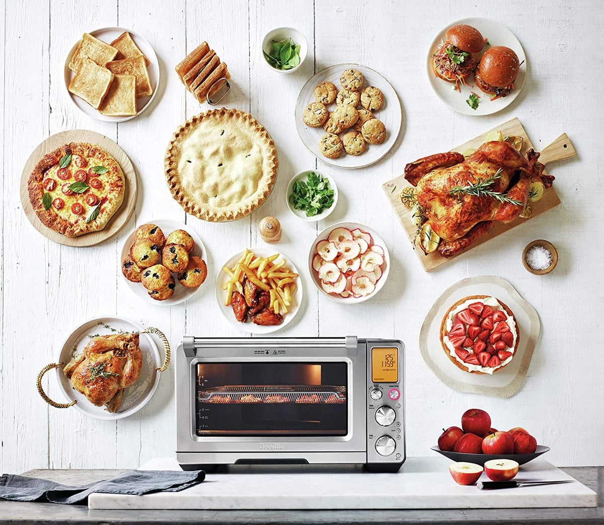 Brushed Stainless Steel Air Fryer Oven Y27524