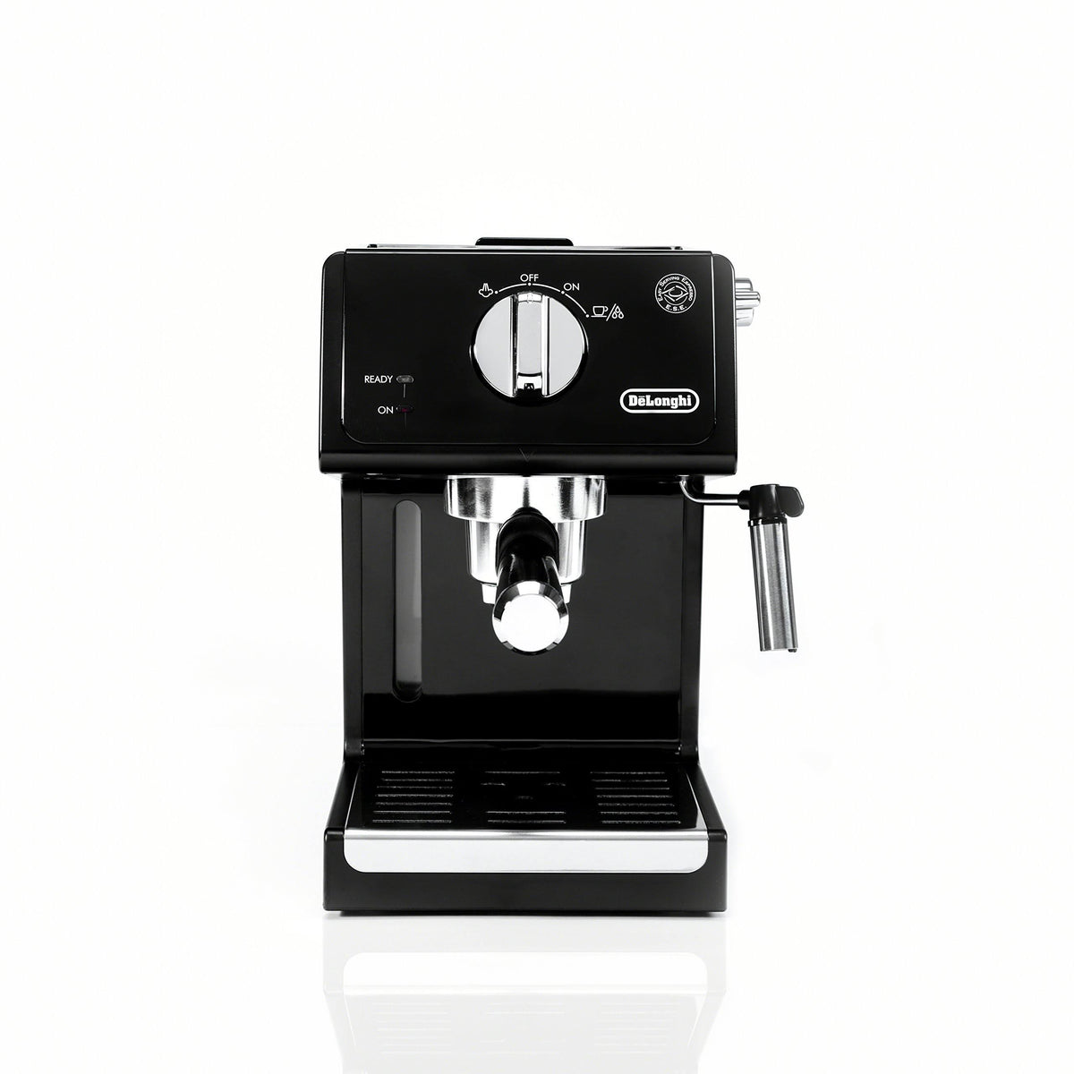 15 Bar Espresso Machine with Cappuccino System Black Stainless Steel R645