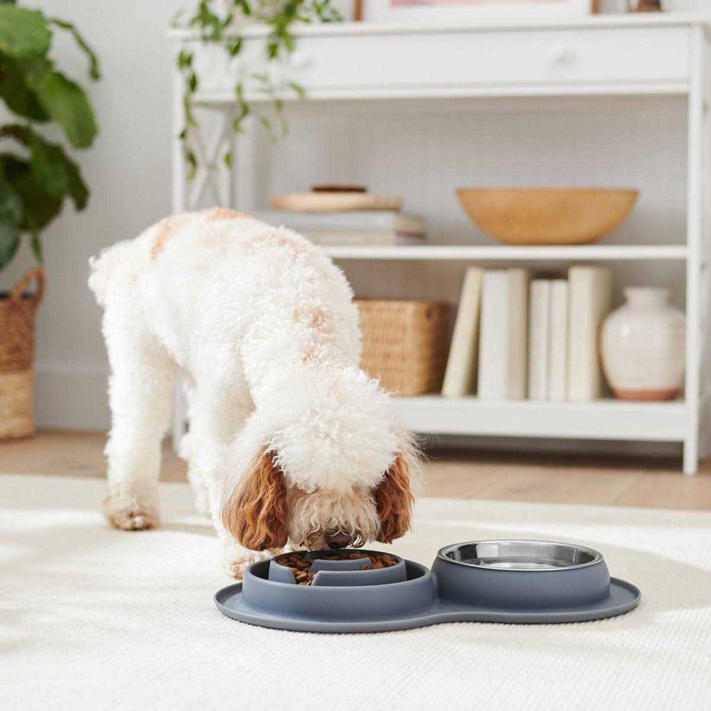 Silicone Slow Feeder Mat with Stainless Steel Bowl B874903