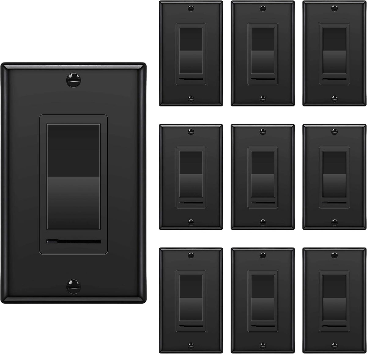 10 Pack Dimmer Light Switch, Single-Pole or 3-Way, White Z87454