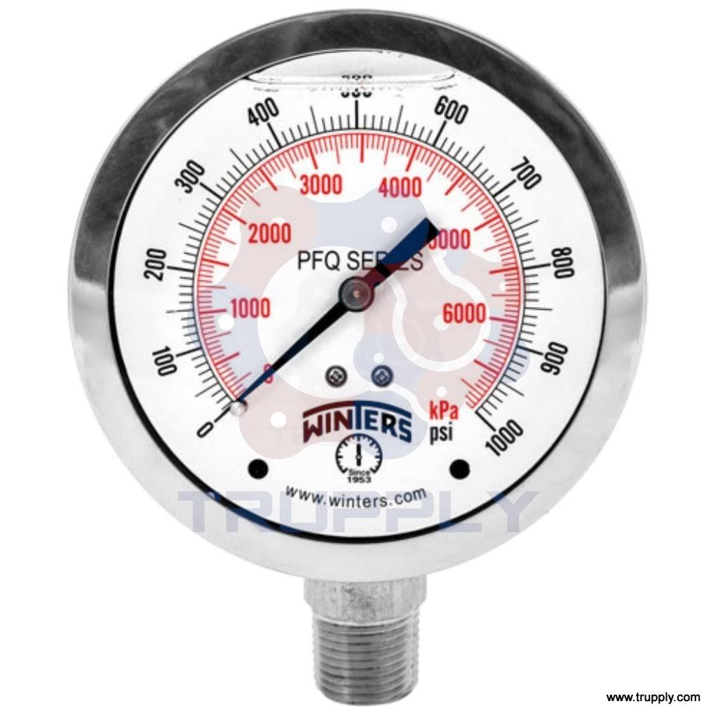15000 Stainless Steel 4in Dial Pressure Gauge J77570