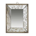 12" Brown and Silver Wooden Framed Rectangular Hanging Mirror J47874