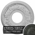 11 7/8 inchod x 3 5/8 inchid x 7/8 inchp Hand-Painted Ceiling Medallion J4818