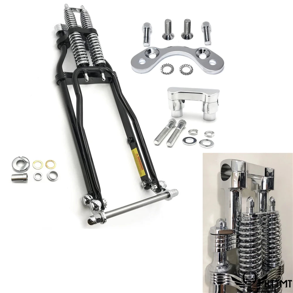 BLACK 24" SPRINGER FRONT END Handlebar Adapter 4" Bar Riser R5140
