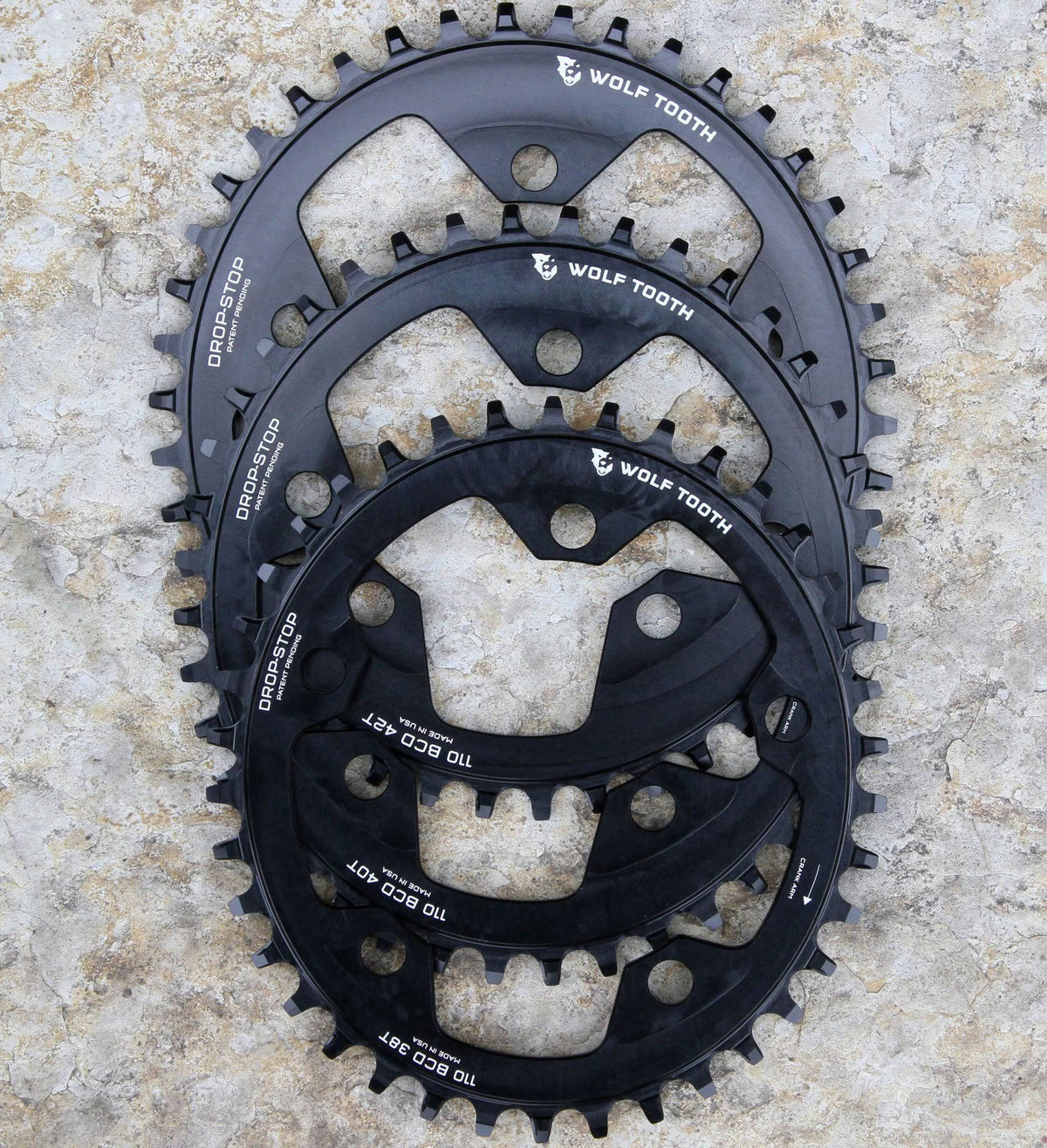 Elliptical 110 BCD Chainring - 38T 5-Bolt Drop-Stop Y10414