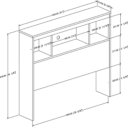 Twin Pure White Bookcase Headboard S882