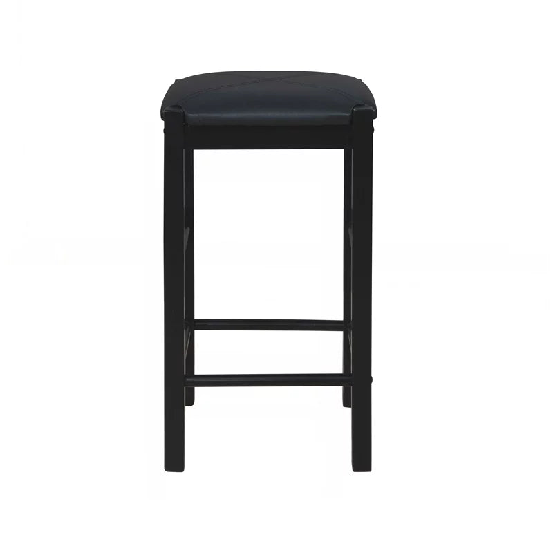 Set of Two 25" Backless Faux Leather Counter Stools U57768
