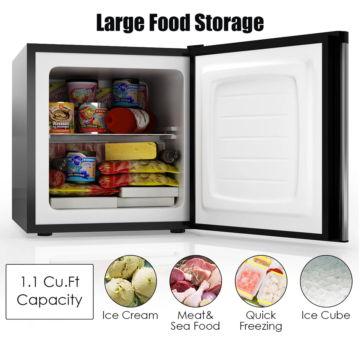 1.1 cu.ft. Compact Single Door Upright Freezer T12932