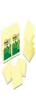 Recycled Pop-up Notes, 3 x 3, Canary Yellow, 100-Sheet, 12/Pack T5184