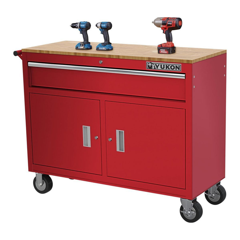46 in. Mobile Workbench with Solid Wood Top G67780