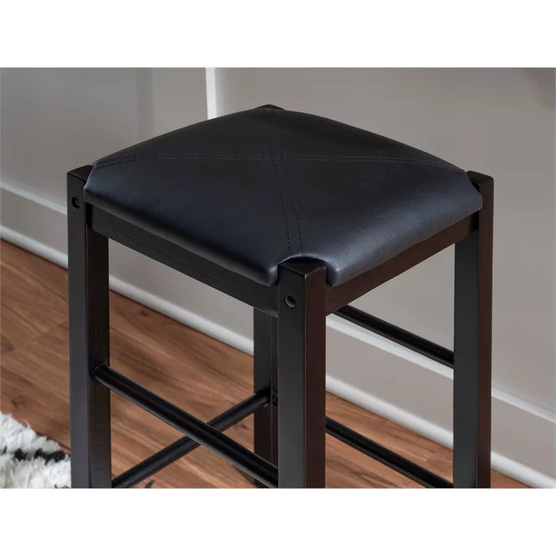 Set of Two 25" Backless Faux Leather Counter Stools U57768
