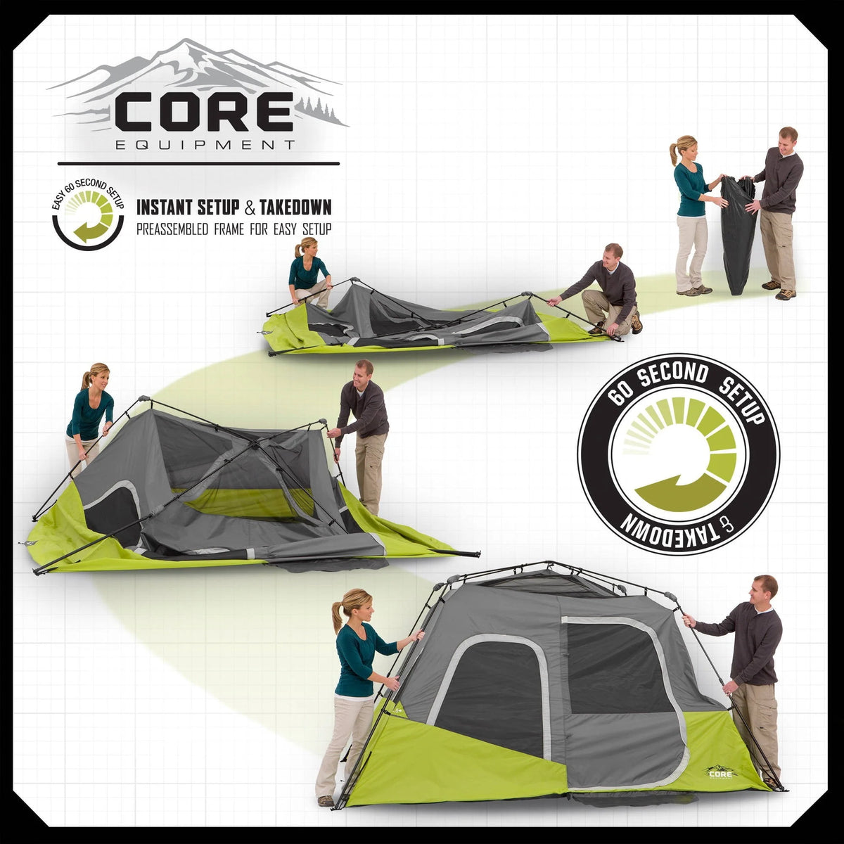 11' x 9' Instant Cabin Tent, Sleeps 6 Q439984