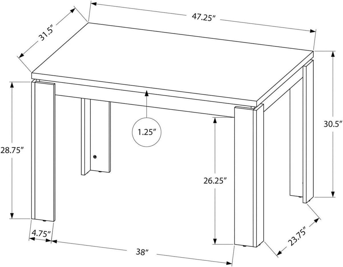 48" Black Dining Table Z3090