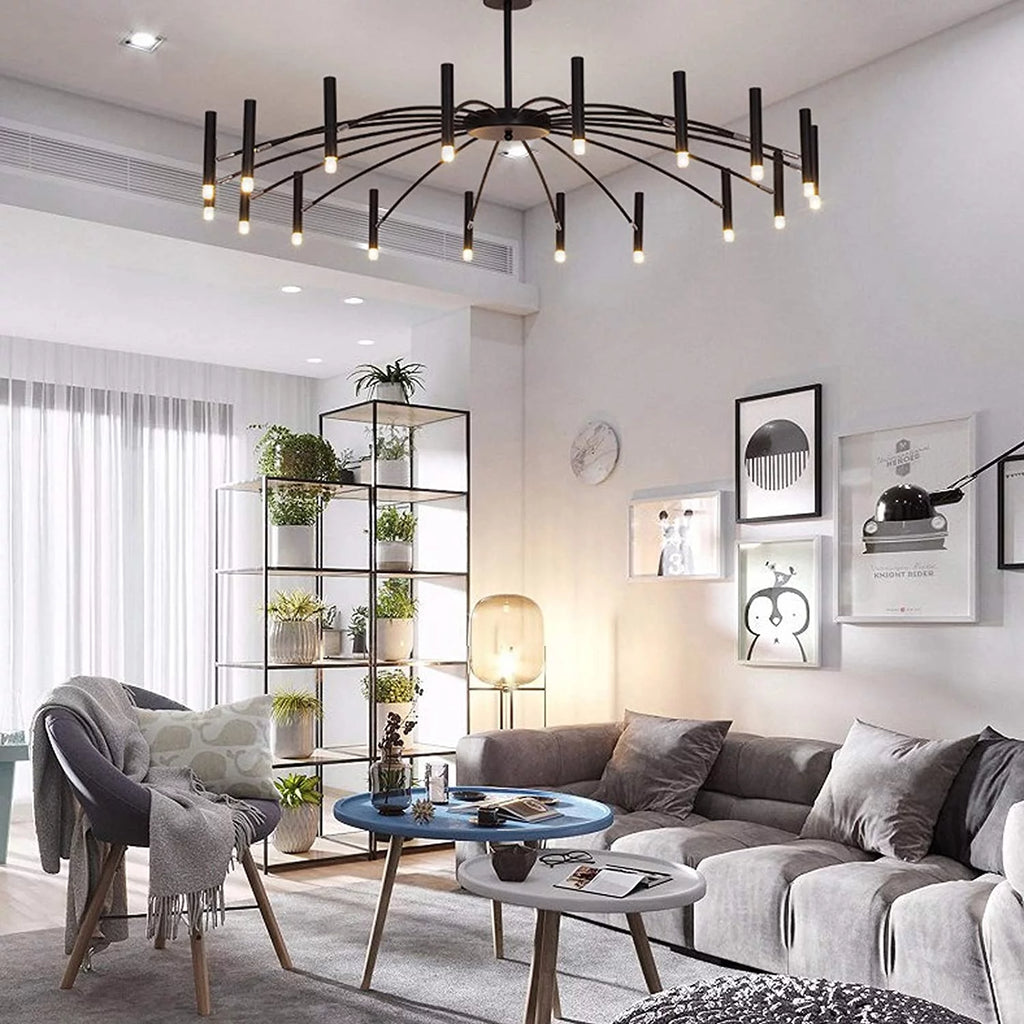 Black Metal 18 Lights Chandelier Z43526