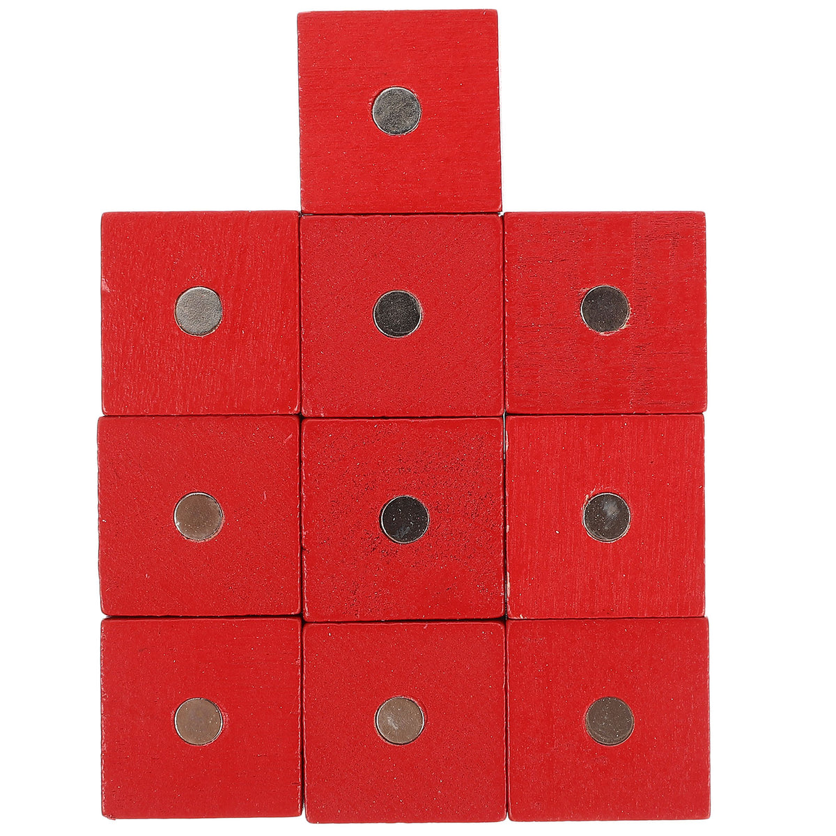 10pcs Wooden Magnetic Cubic Blocks Building Toy B946653
