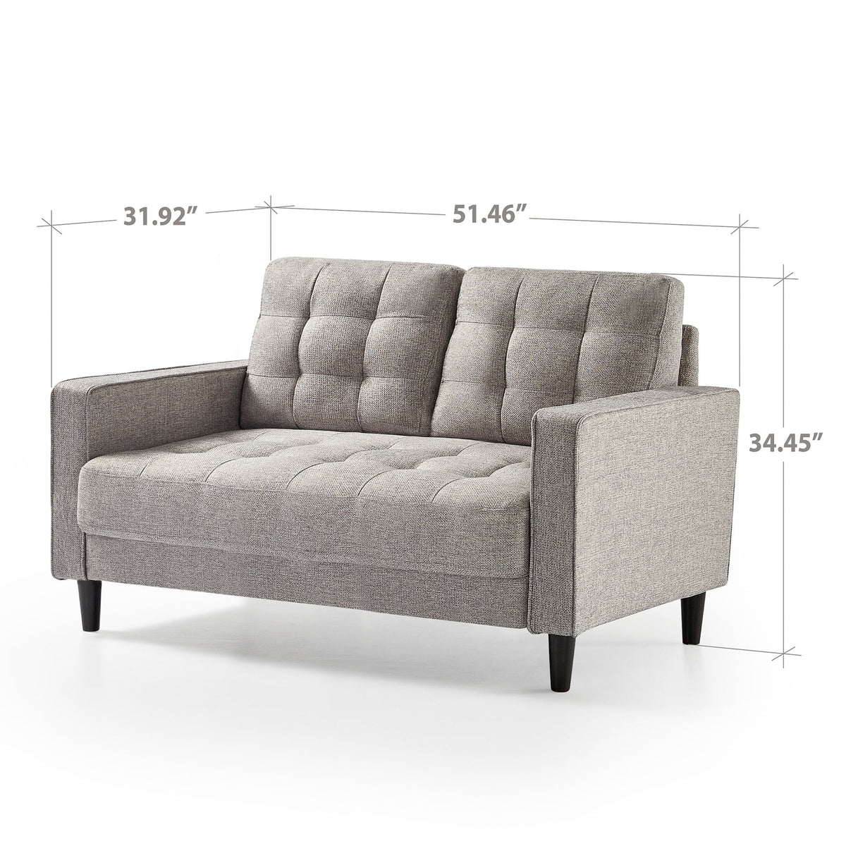Soft Gray 2-Seater Loveseat Z891998
