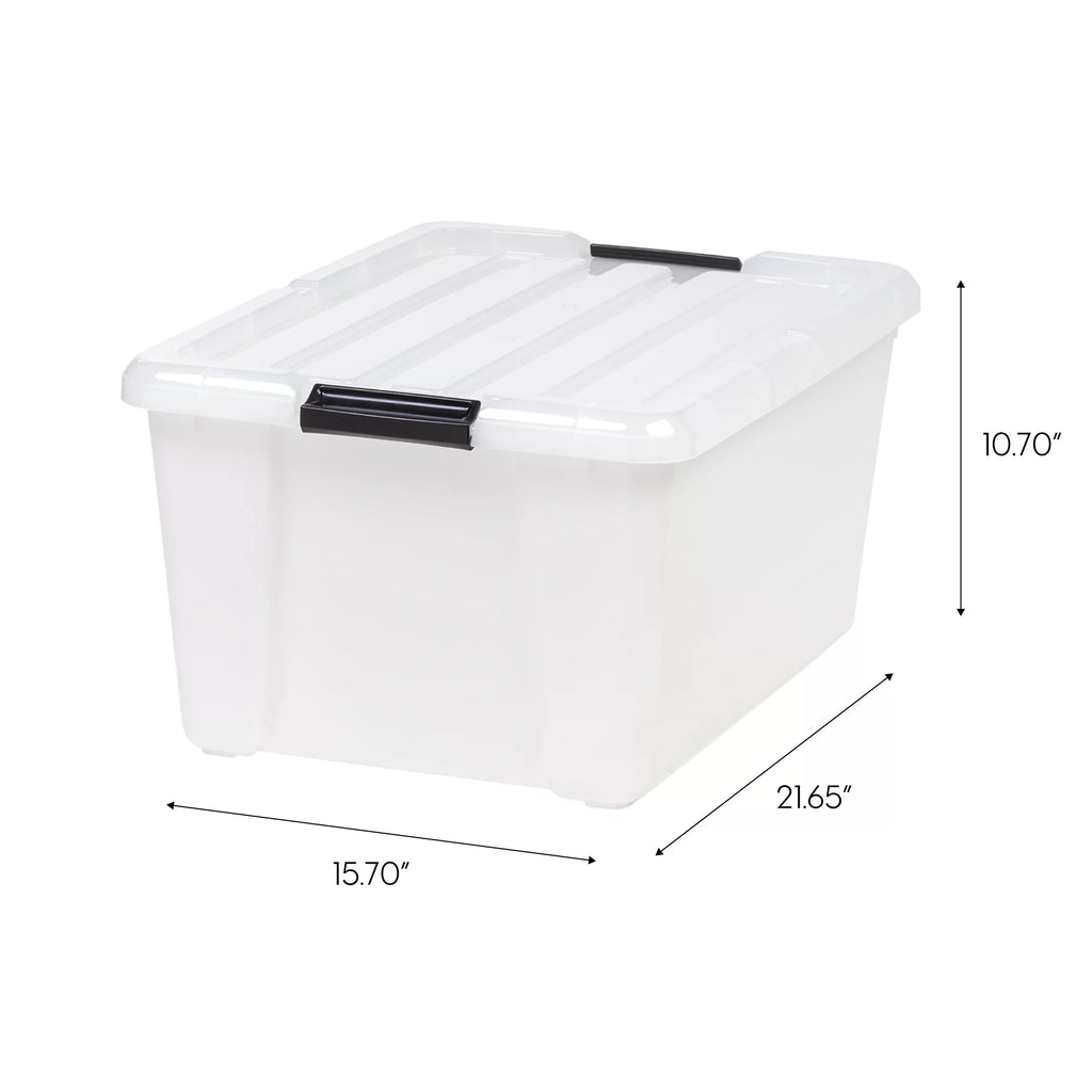 45 Qt Pearl Latch Storage Bin with Lid, Set of 4 G87412
