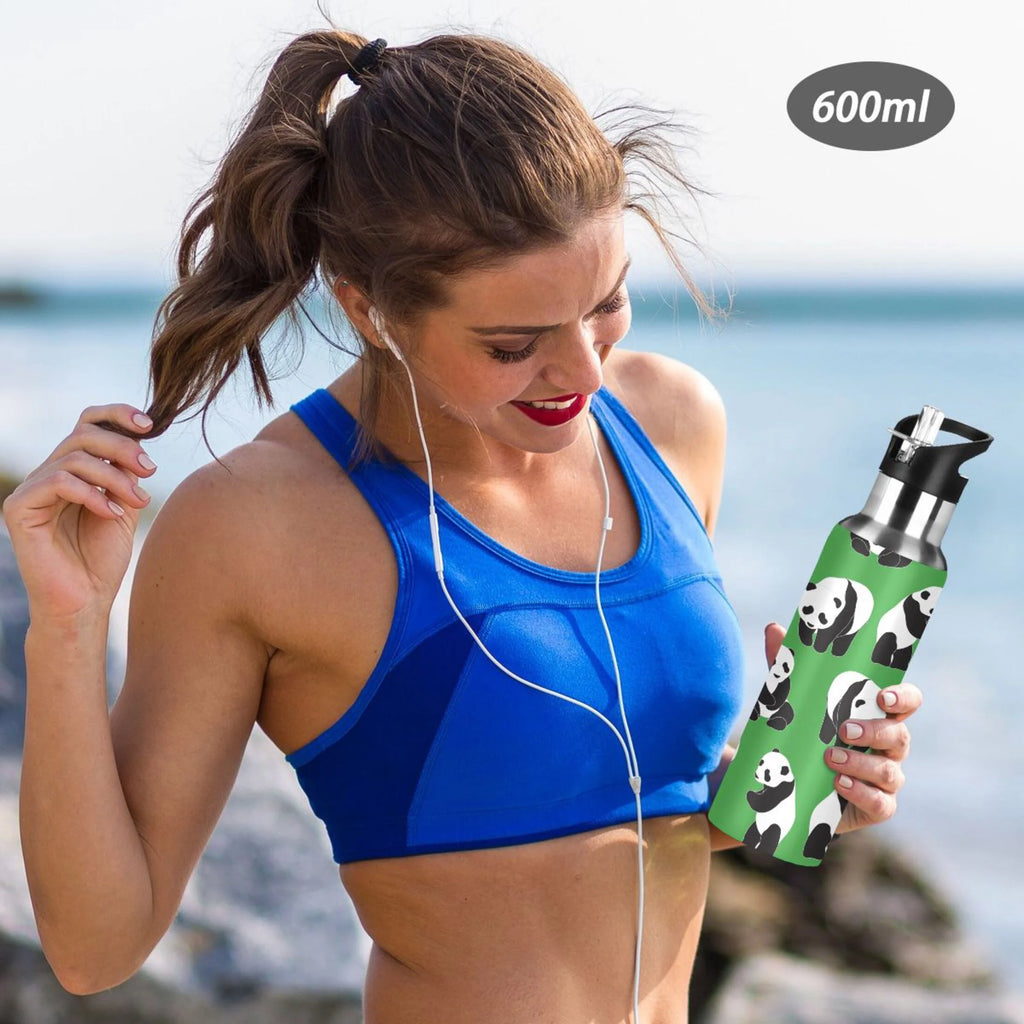 Green Stainless Steel Vacuum Insulated Water Bottle with Straw Lid 20 OZ V428174
