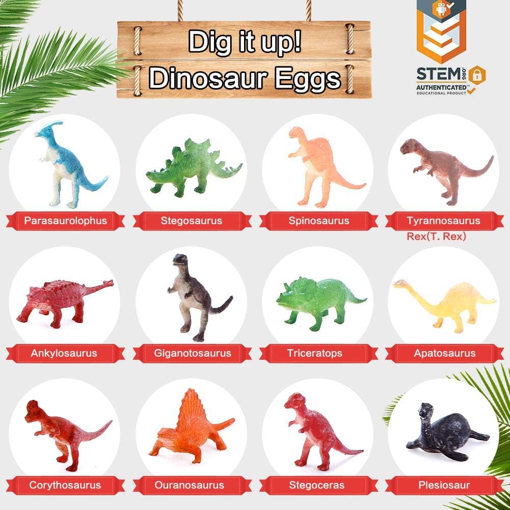 12 PCS Dinosaur Excavation Toys with Dinosaur Eggs N2021