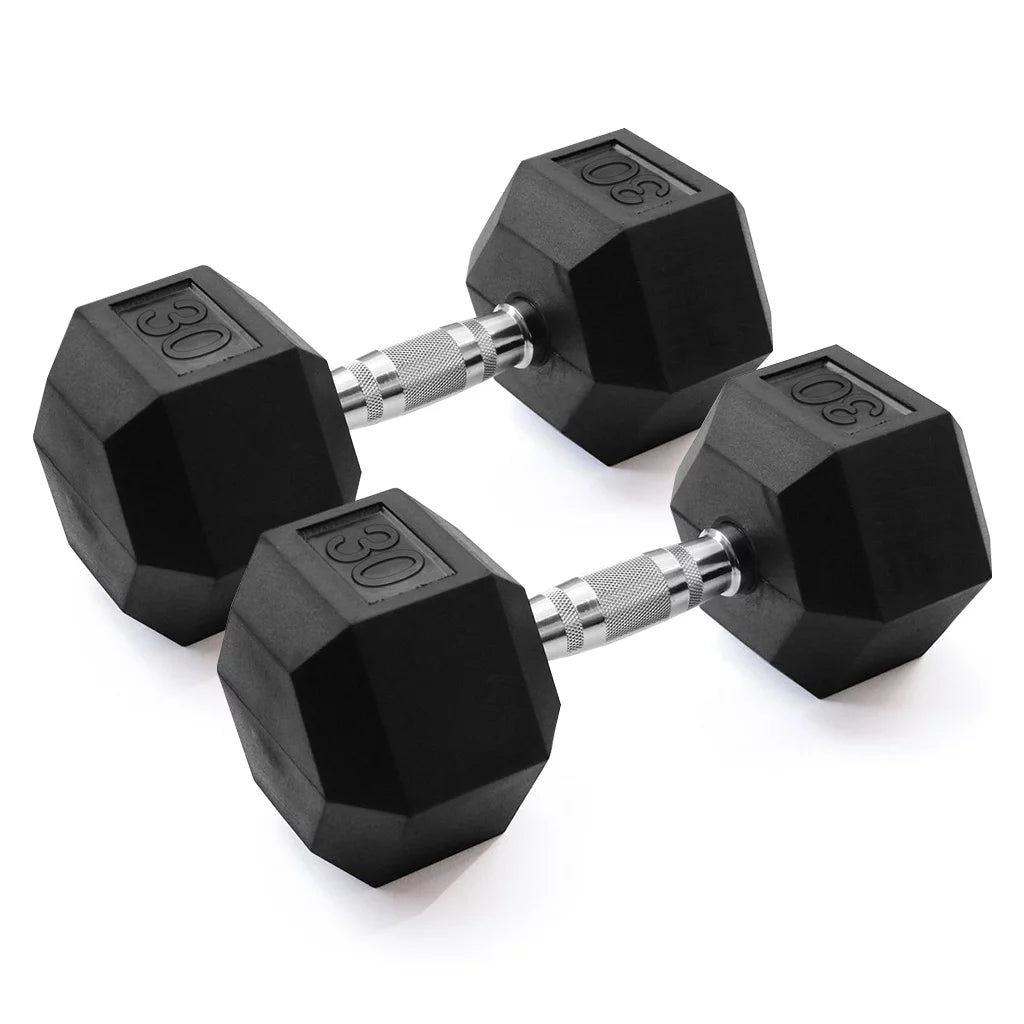 25lb Rubber Hex Dumbbell Pair B363