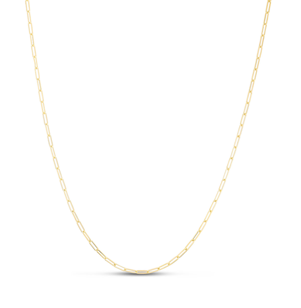 14K Yellow Gold 22in 1.5mm Adjustable Paperclip Chain with Lobster Clasp E92639