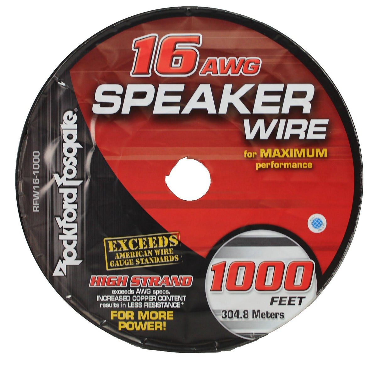 16 AWG Speaker Wire 1000 ft Spool Black / Silver J762