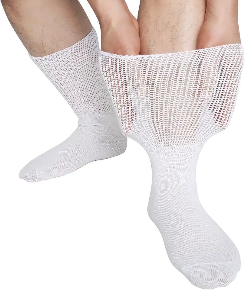 Black White Cotton Crew Socks Z53113