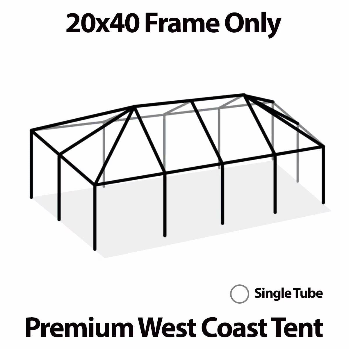 Tent Frame Only, 20 ft x 40 ft Q373765