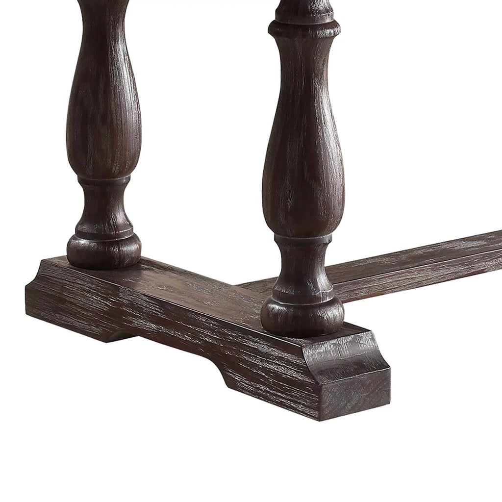White and Brown Marble Top Wooden Dining Table H583358