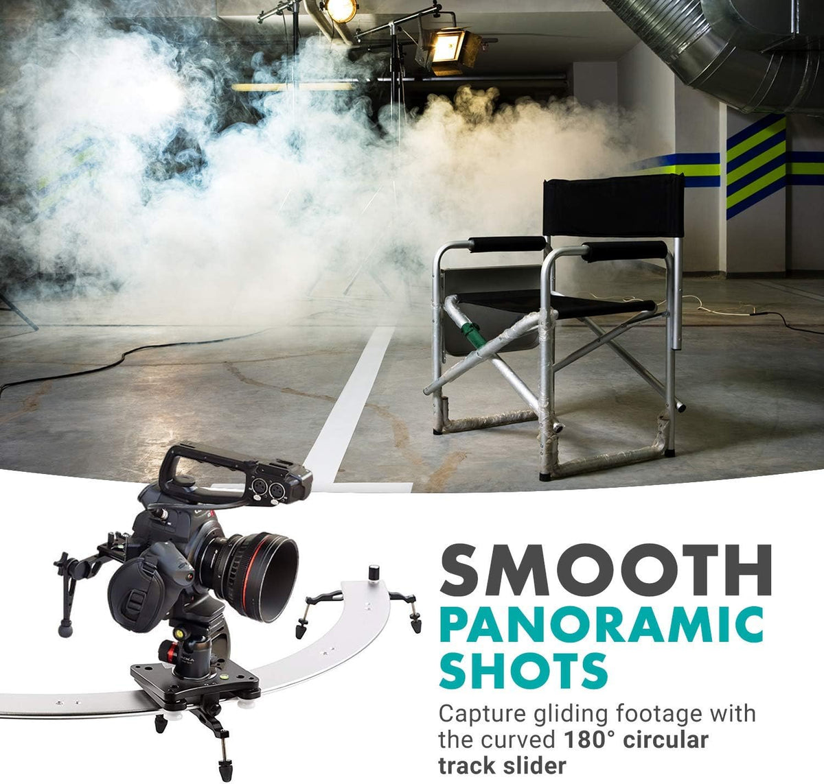 Panoramic 180° Circular Camera Sliding Track System with Roller Bearing Sliding Platform A198