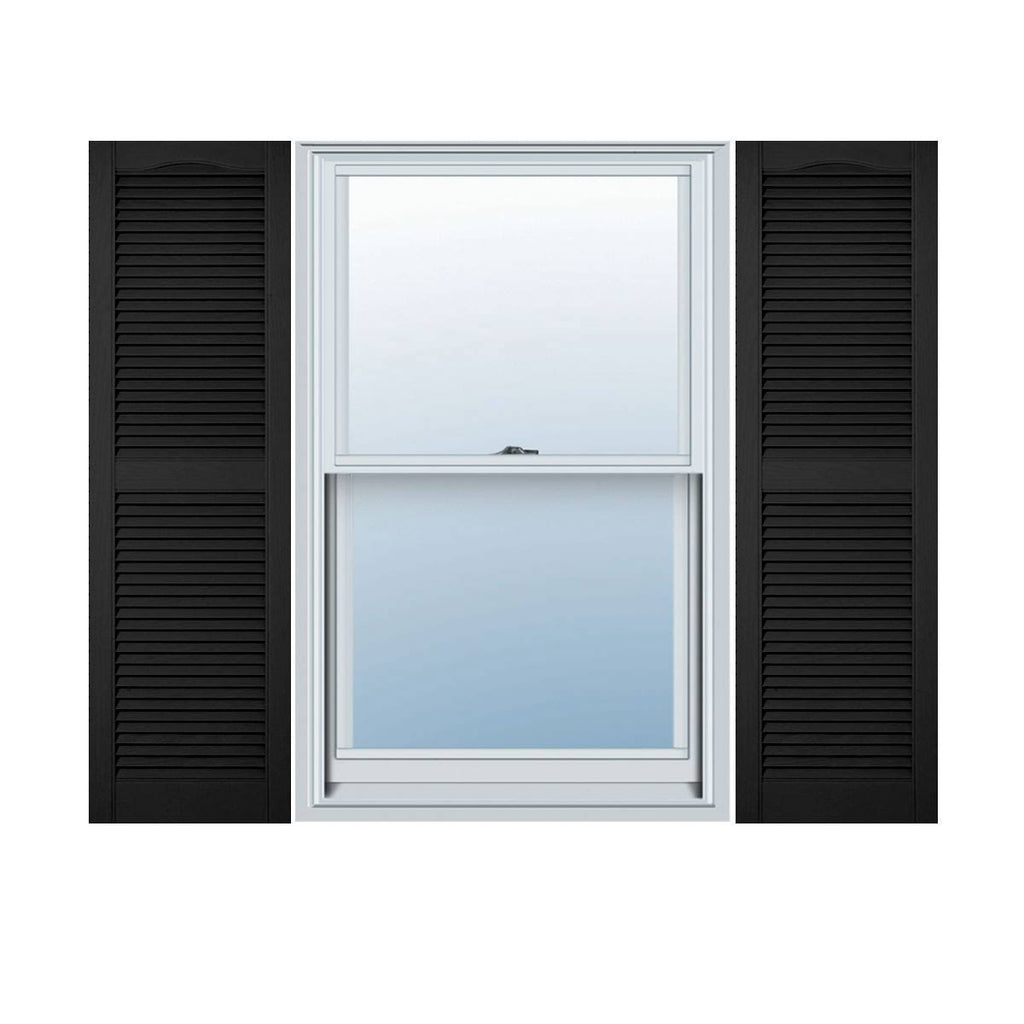 12 inch x 80 inch Vinyl Cathedral Top Center Mullion Open Louver Shutter G264