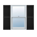 12 inch x 80 inch Vinyl Cathedral Top Center Mullion Open Louver Shutter G264