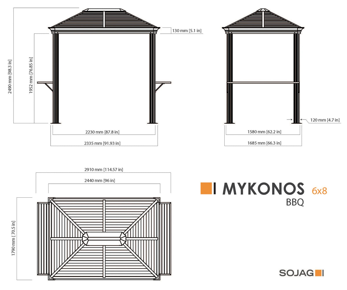 Grill Gazebo 5 x 8 ft F72833
