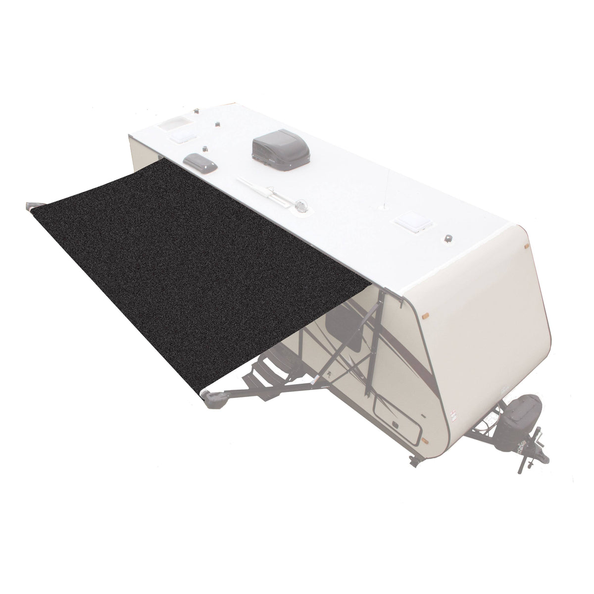 Solid Black Replacement Awning Fabric B164